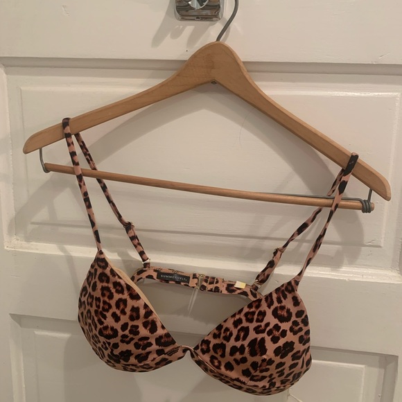 NWT leopard print bikini top, rash guard, bikini bottoms - Picture 4 of 12